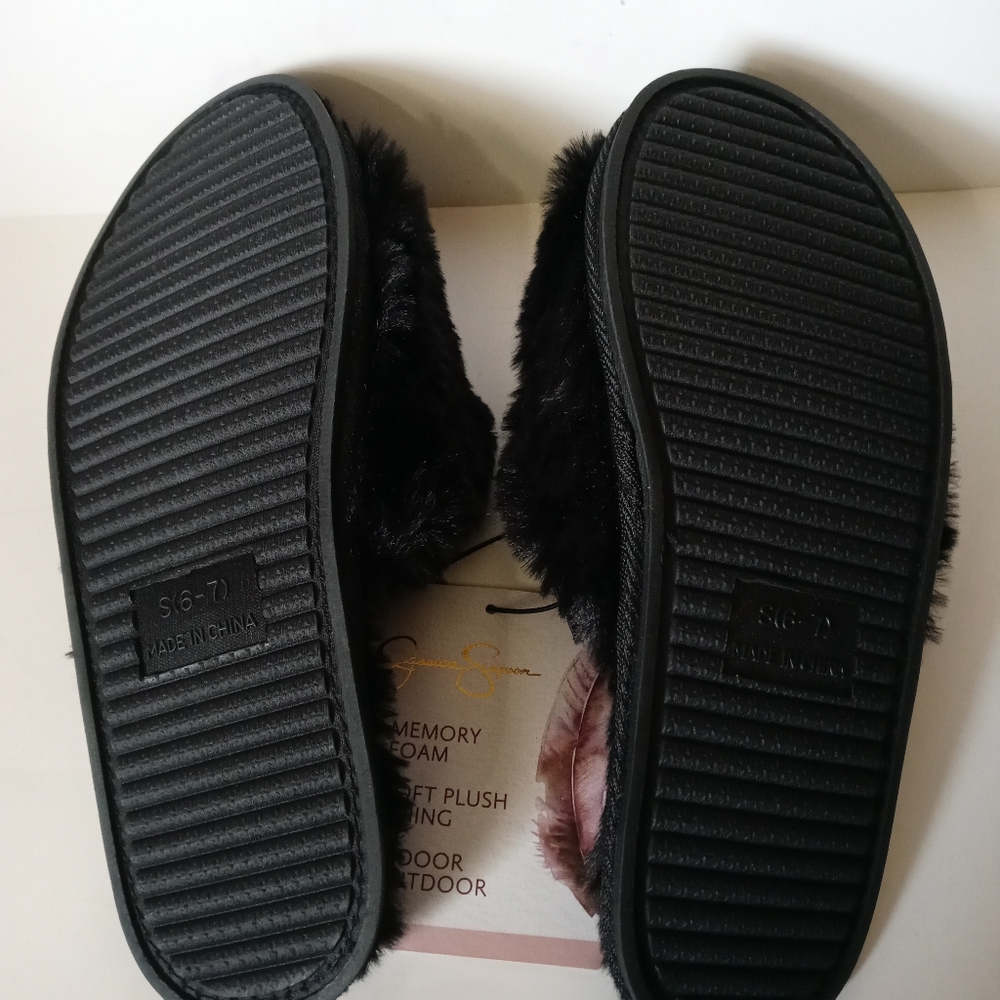 Jessica Simmons black slippers Simpson size 7 - Picture 2 of 5